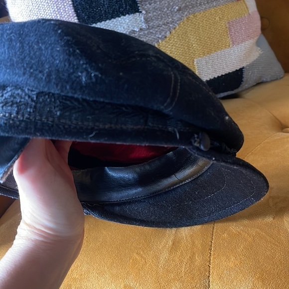 Fisherman Hat, Vintage Greek Cap, Merchant Fleet Sailor Hat, Wool Hat 1970s - Picture 5 of 8